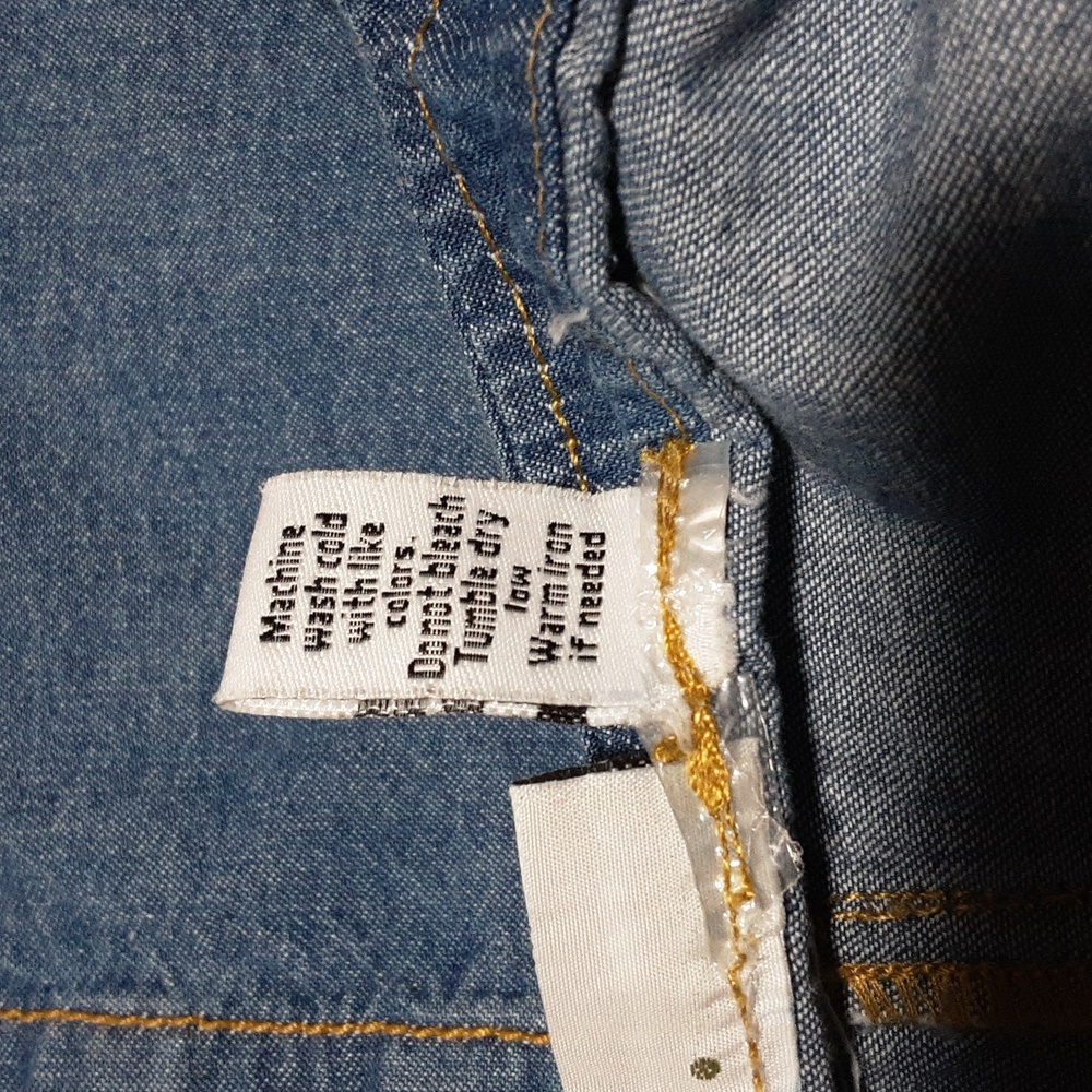 Sincerely Jules 100 % Cotton Women's   Blue Denim Jumsuit Size L. Missing Belt. - Picture 14 of 14